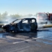Impresionante choque e incendio en la autopista: dos heridos