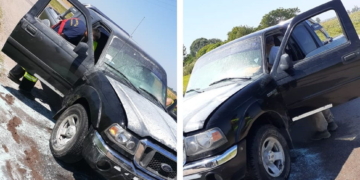 Una mujer escapó a tiempo al incendiarse su pick up en Ruta 34