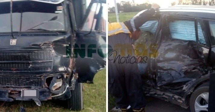 San Genaro: fuerte impacto entre un camión y un auto  en el cruce de rutas 34 y 65