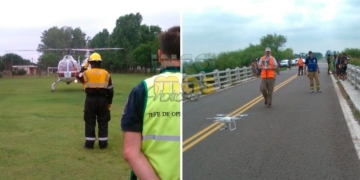 Buscan a Brandon con helicóptero y drones sobre el arroyo de Díaz