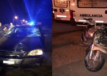 Tres menores en moto sufrieron traumatismo de cráneo al chocar en Ruta 11