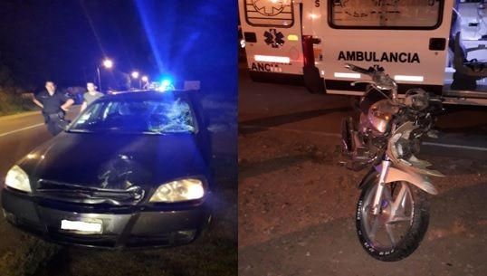 Tres menores en moto sufrieron traumatismo de cráneo al chocar en Ruta 11