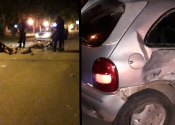 Un menor en moto sufrió heridas al colisionar con un auto