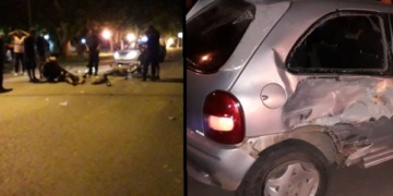 Un menor en moto sufrió heridas al colisionar con un auto