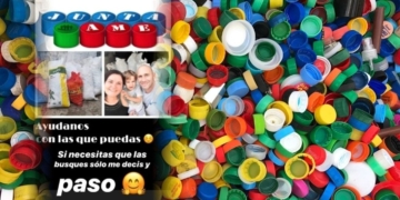 Maciel solidario: juntan tapitas para investigar una rara enfermedad