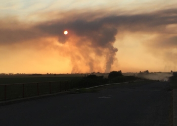 Imponente quema de pastizales en Clarke: se ve desde toda la región