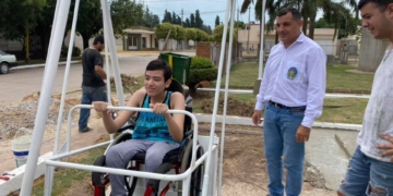 La emoción de Shariff: Serodino ya tiene una hamaca adaptada