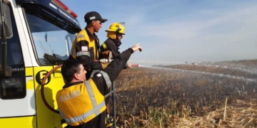 Díaz: otro incendio de magnitud en campos con maíz y soja