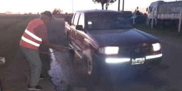 Centeno cerró su ingreso principal y desinfectan a los vehículos que ingresan