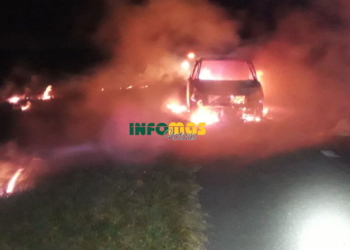 Un macielense sufrió el incendio de su auto en la autopista: pérdidas totales