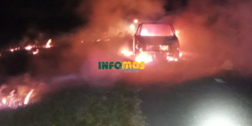 Un macielense sufrió el incendio de su auto en la autopista: pérdidas totales
