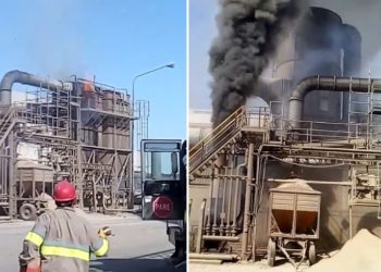 Fuego y susto en una terminal portuaria de la región