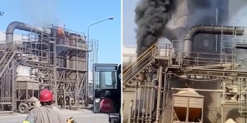 Fuego y susto en una terminal portuaria de la región