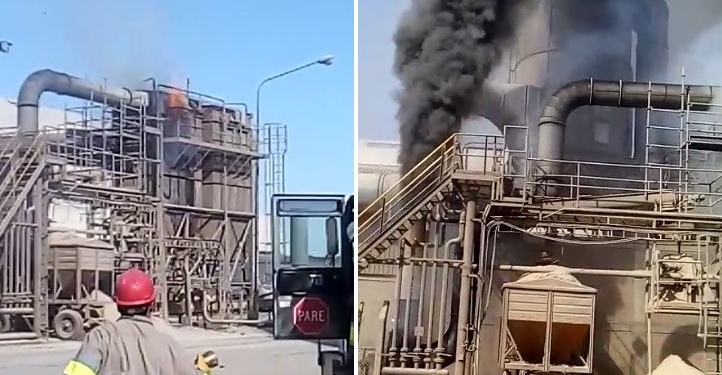 Fuego y susto en una terminal portuaria de la región