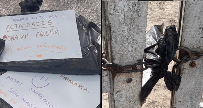 Maciel: maestra rural deja tareas en las tranqueras de los campos de sus alumnos