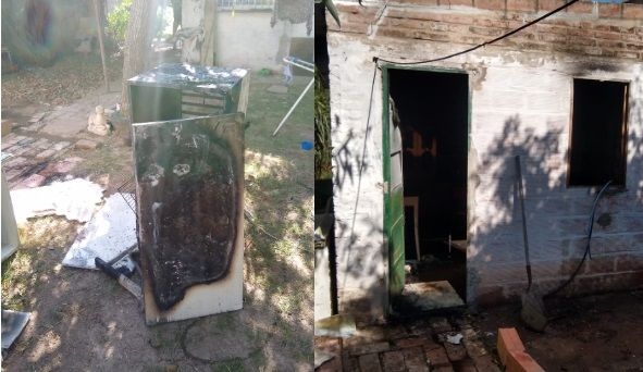 Una familia de Serodino sufrió importantes pérdidas tras el incendio de su vivienda