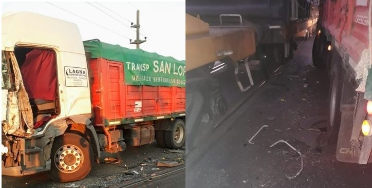 Fuerte impacto entre un camión y un tren en Puerto San Martín