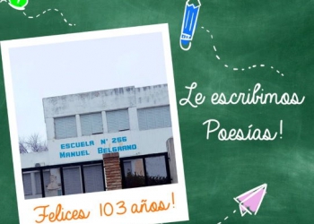Invitan a escribir poesías a la escuela 256 de Andino en su nuevo aniversario