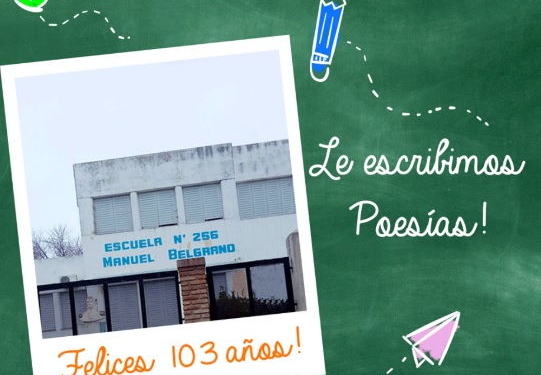 Invitan a escribir poesías a la escuela 256 de Andino en su nuevo aniversario