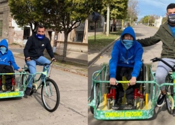 Serodino inclusivo: adaptaron una bicicleta para un joven del pueblo