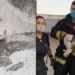Bomberos rescataron a un gato atrapado en un caño de desagüe