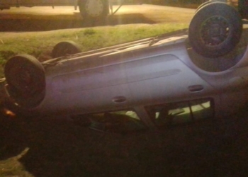 San Genaro: un auto con tres personas volcó en la madrugada en Ruta 65