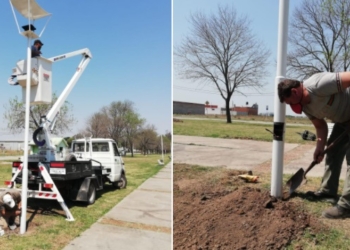 Renovación de alumbrado led en uno de los bulevares de Totoras