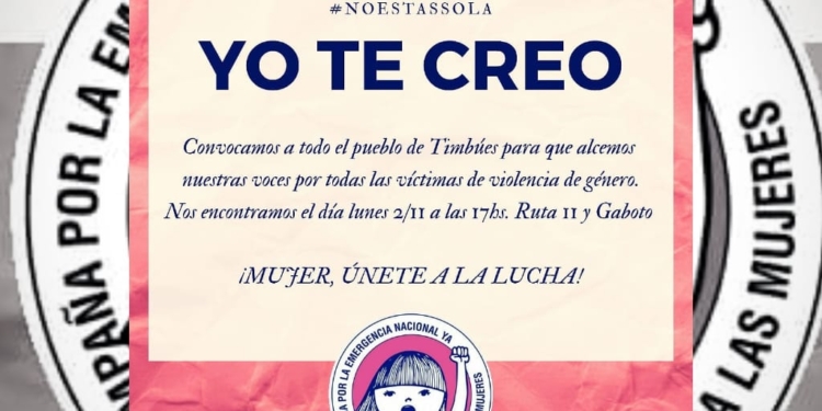 Tras las denuncias de abuso, Timbúes marchará contra la violencia de género