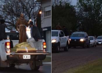 Maciel: cerca de 50 autos participaron en la caravana por San Francisco de Asís