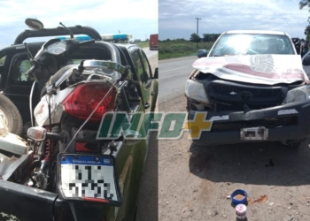 Una camioneta de una empresa macielense y una moto impactaron en Timbúes