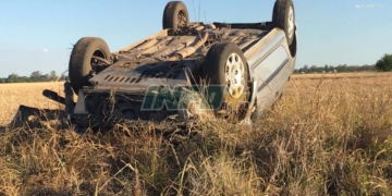 Un joven de Maciel volcó en la ruta a Gaboto: sufrió lesiones leves