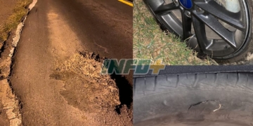 Otra víctima del cráter de Ruta 91: rompió dos ruedas