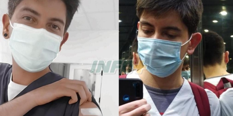 Kevin tiene 23 años y es el primer oliverense en vacunarse contra el Covid