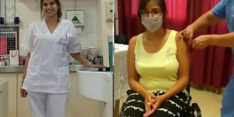 Daiana es bioquímica de Maciel y la primera del pueblo en recibir la vacuna Sputnik V