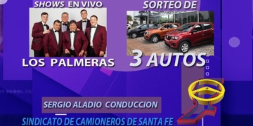 Camioneros de Santa Fe festejan su día sorteando 3 autos y con Los Palmeras