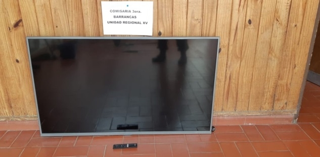 Requisaron una vivienda en Barrancas y recuperaron un televisor que había sido robado