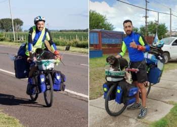 Un bombero totorense en bicicleta a Chile: la aventura de Joni y Enzo