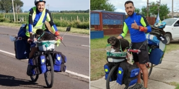 Un bombero totorense en bicicleta a Chile: la aventura de Joni y Enzo