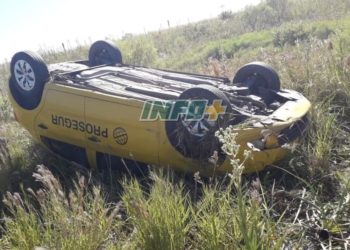 Impactante choque y vuelco en autopista entre Maciel y Monje