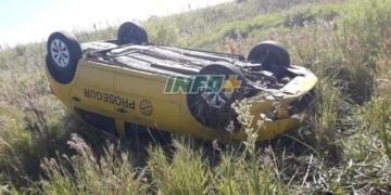 Impactante choque y vuelco en autopista entre Maciel y Monje