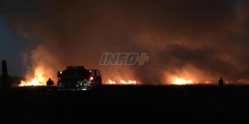 Impactante incendio en el predio de una chanchería entre Maciel y Monje