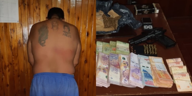 Detuvieron a un hombre en Puerto Aragón con arma, drogas y dinero