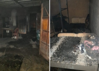 Robo y voraz incendio en una vivienda