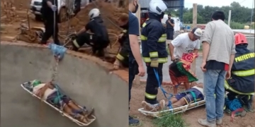 Impactante rescate de un trabajador que cayó a un profundo pozo