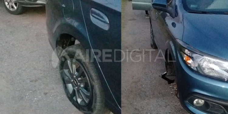 Se iban de vacaciones, les tiraron un adoquín en autopista y rompieron tres cubiertas