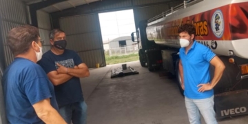 Marcos Tomas recorrió la nueva obra de bomberos de Totoras