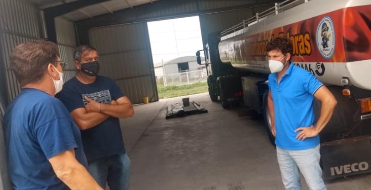 Marcos Tomas recorrió la nueva obra de bomberos de Totoras