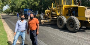 Avanzan las obras de pavimento en Pueblo Andino