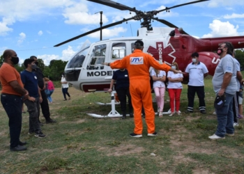 Andino y Clarke presentaron el servicio de aeroemergencias con helicóptero