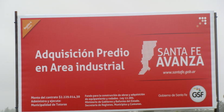 Llaman a licitación en Totoras para venta de lotes en área industrial